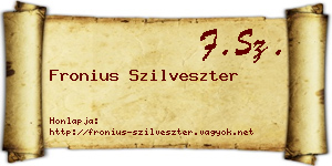 Fronius Szilveszter névjegykártya