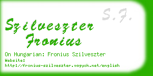 szilveszter fronius business card